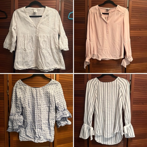 BUNDLE 50% off already applied - 4 blouses - long sleeve business work tops - Picture 1 of 1